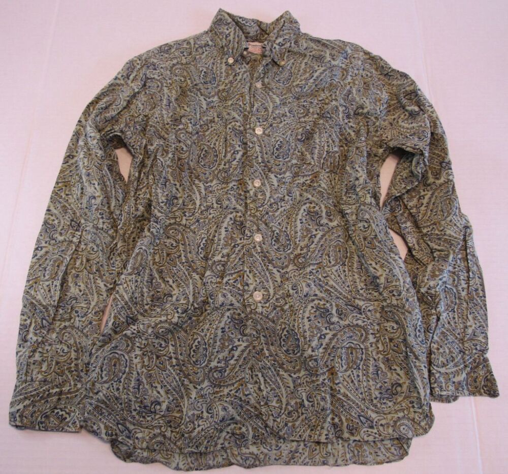 Alexander Beegle by Gant Shirt Makers Long Sleeve Button Up Paisley Shirt Size S